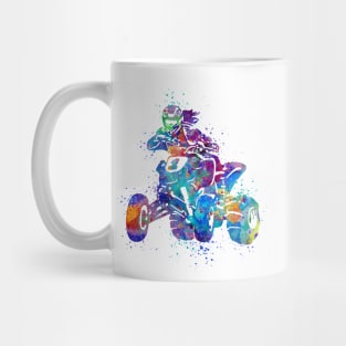 Four Wheeler ATV Riding Girl Watercolor Silhouette Mug